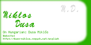 miklos dusa business card