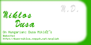 miklos dusa business card